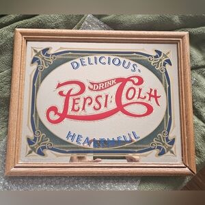 Vintage Pepsi-Cola Framed Mirror Sign
